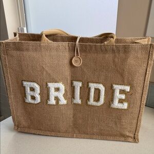 Bride Jute Tote Bag - Tan